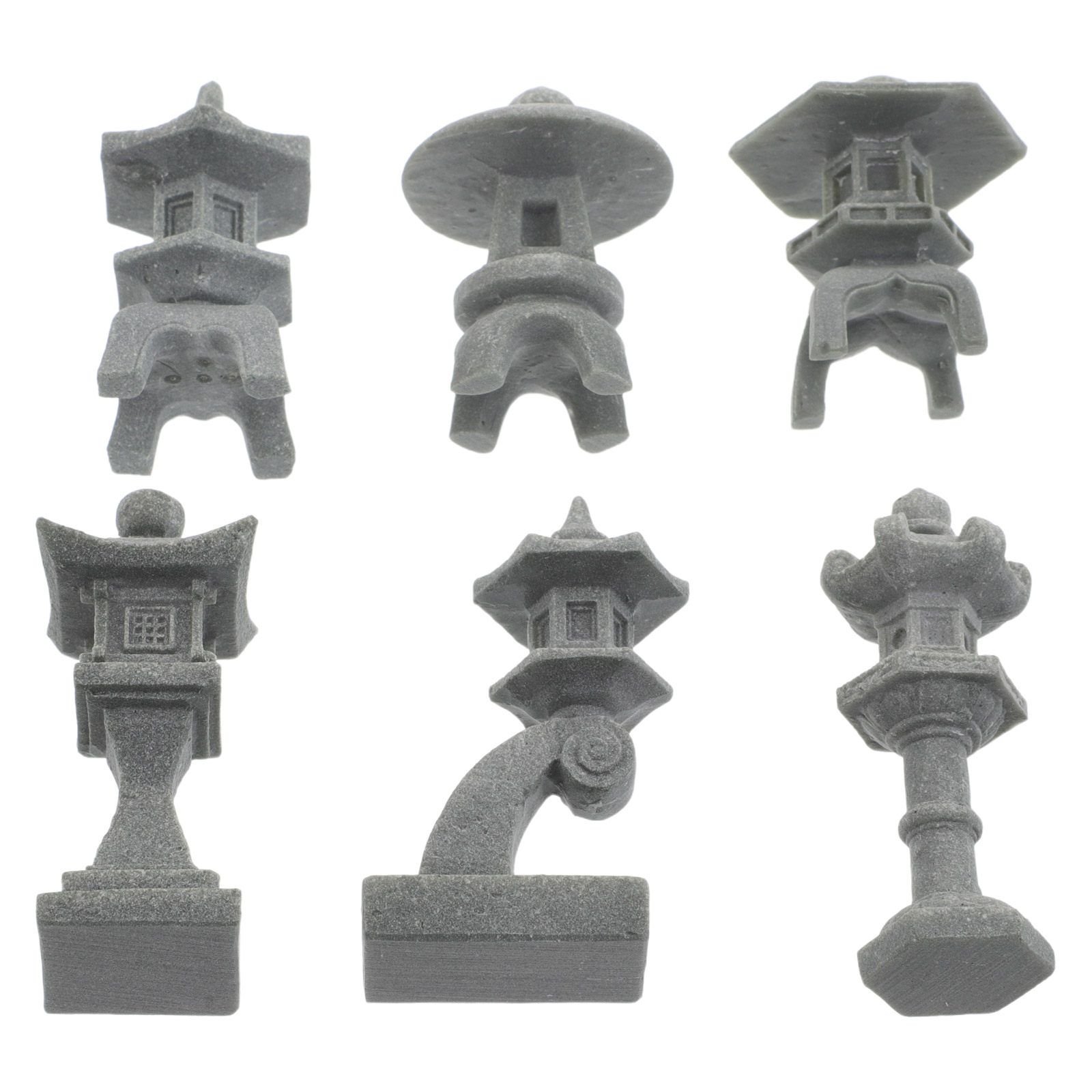 Bonsai Zen Garden Set - 6-częściowy zestaw japońskich kamiennych latarni-pagod, dekoracja