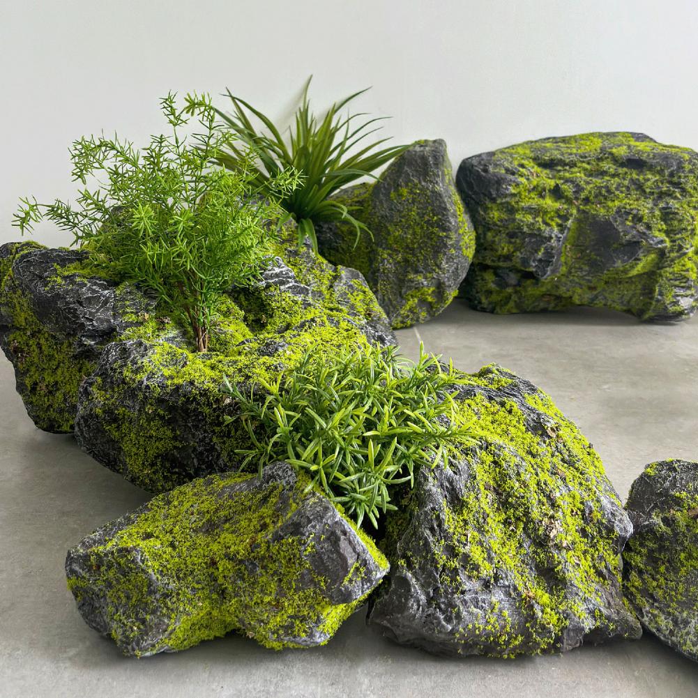 Sztuczne kamienie z mchem do a – Bonsai Garden Backyard recenzja i cena